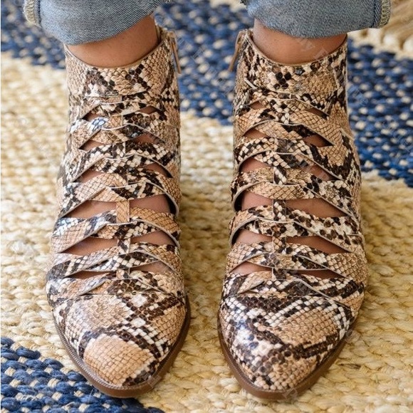 Faux Snake Booties - Picture 2 of 13